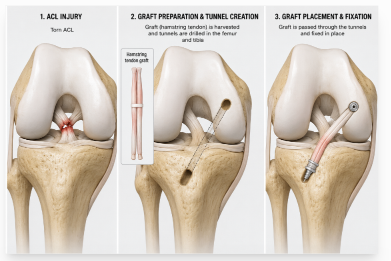 ACL Injury Graft Preparation & Fixation