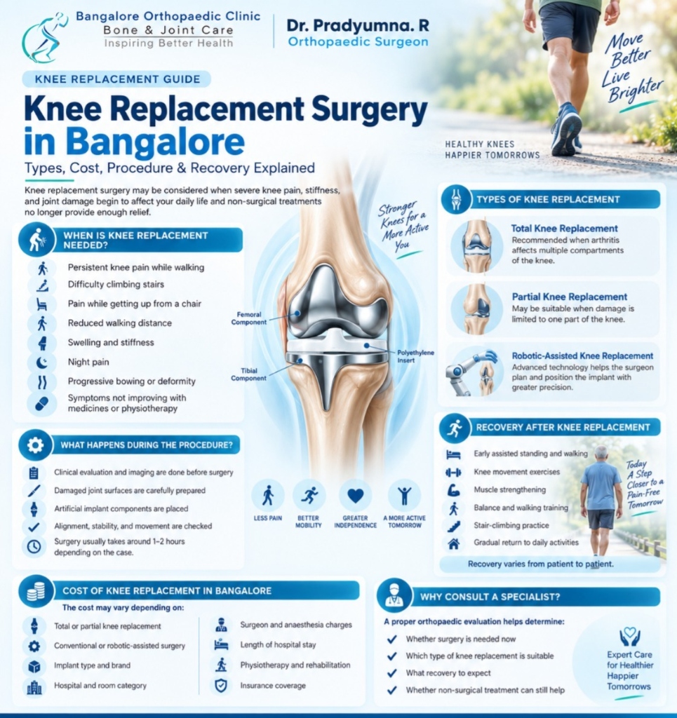 Knee Replacement Surgery in Bangalore: Types, Cost, Procedure & Recovery Guide - Dr. Pradyumna R