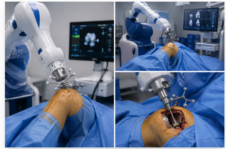Robotic Knee Surgery Action Optical Tracking & Navigation